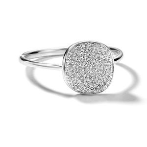 IPPOLITA 925 Stardust medium flower disc ring with diamonds